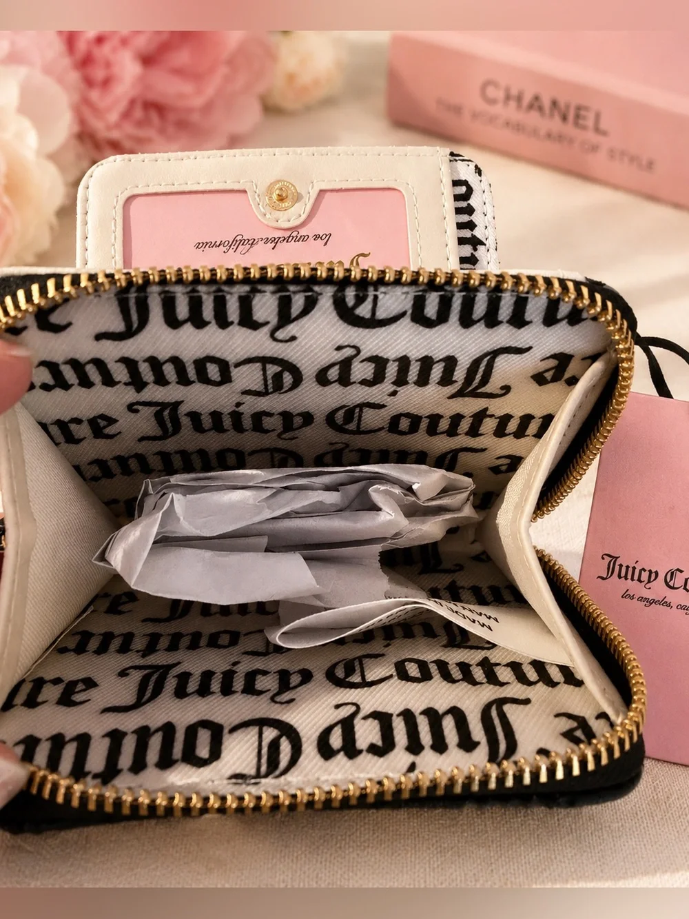 Juicy Couture Black Checkered Wallet Coin Purse Y2K - Picture 4 of 6